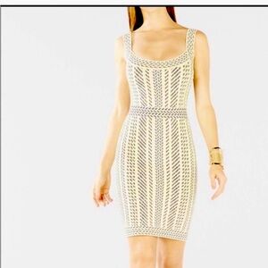 BCBG Max Azria Vintage Bodycon “Aleena” Dress in French Cream